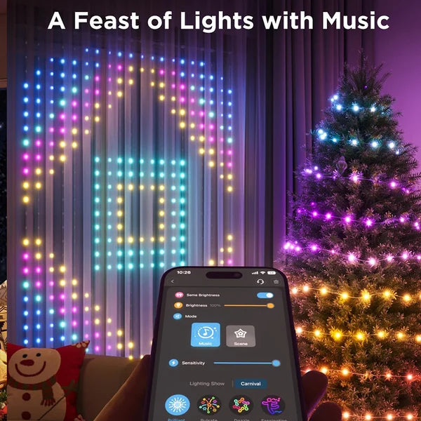 Ayamusuae™ Color waves led curtain sync light