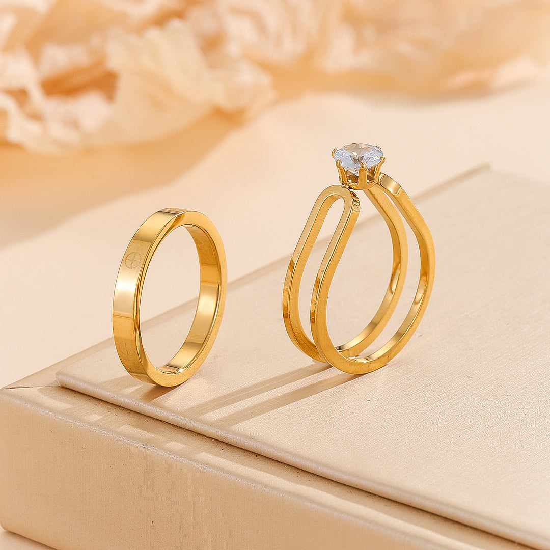 Ayamusuae™ Elegant Golden Dou Halo Ring